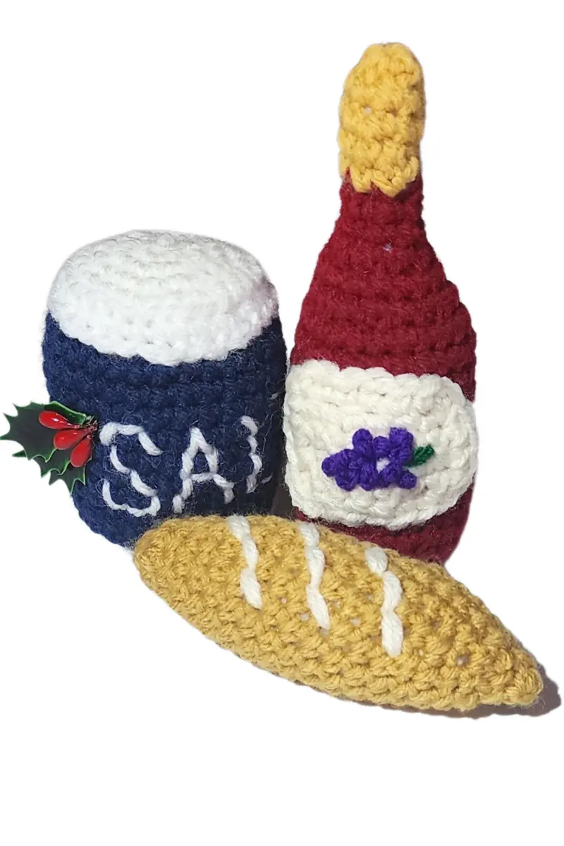 Bread, Salt & Wine Ornaments (Crochet) 1