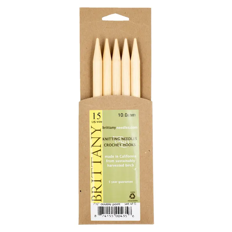 Brittany Birchwood Double Pointed Knitting Needles 7.5" (Sizes 3 To 17) 11
