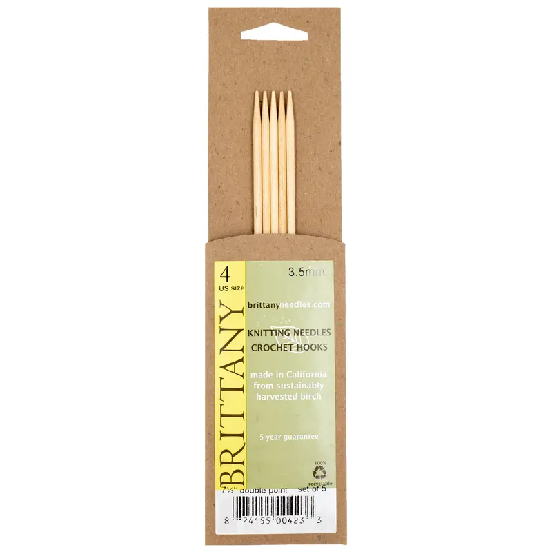 Brittany Birchwood Double Pointed Knitting Needles 7.5" (Sizes 3 To 17) 2
