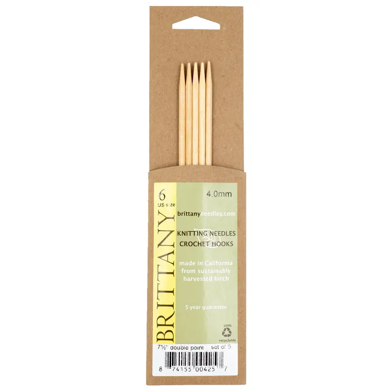 Brittany Birchwood Double Pointed Knitting Needles 7.5" (Sizes 3 To 17) 4