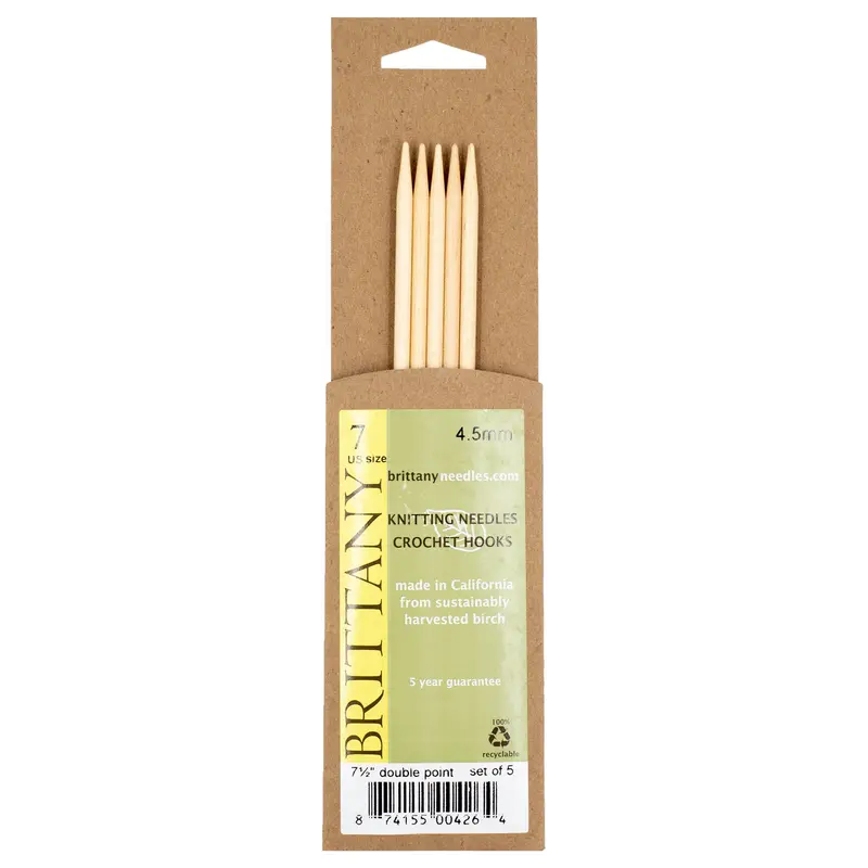 Brittany Birchwood Double Pointed Knitting Needles 7.5" (Sizes 3 To 17) 5
