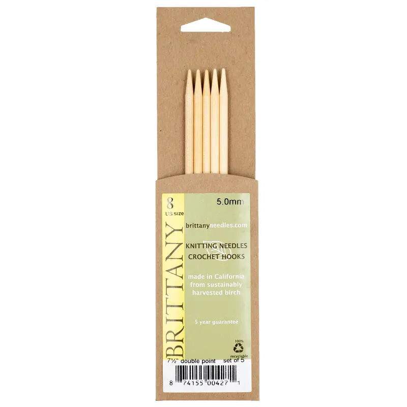 Brittany Birchwood Double Pointed Knitting Needles 7.5" (Sizes 3 To 17) 6