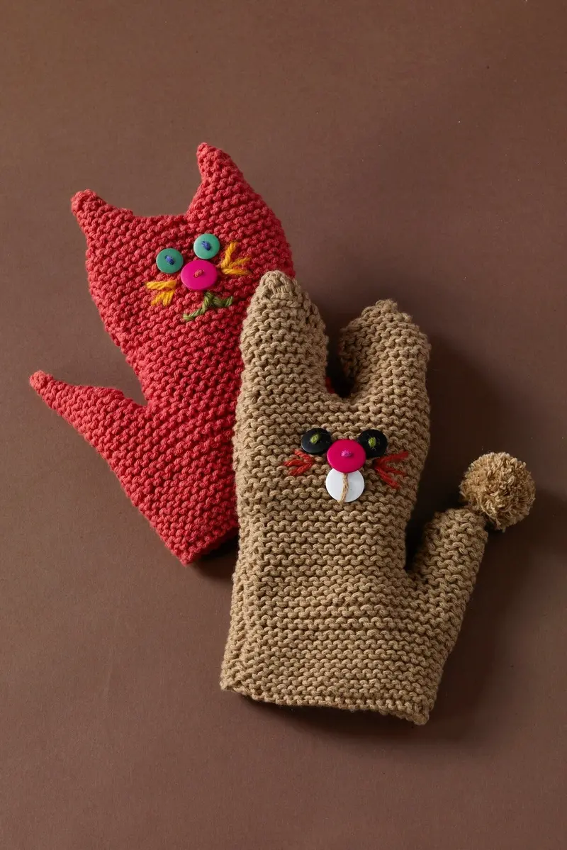 Bunny Bath Mitt Pattern (Knit) 1
