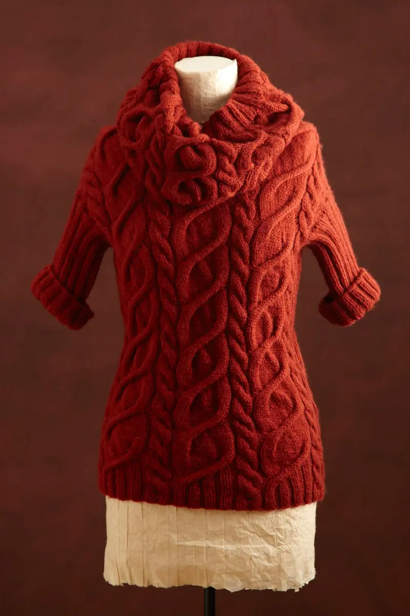 Cabled Pullover And Cowl Pattern (Knit) 1