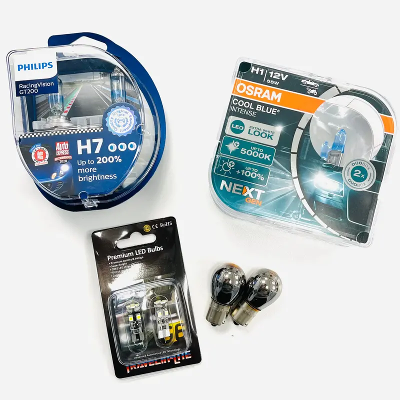 Caddy Mk2 Headlight Upgrade Bulbs Philips / Osram, Led Side Lights, Chrome Indicator 1