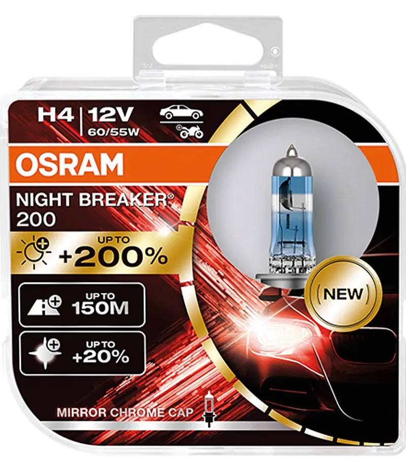 Caddy Mk3 11-15 H4 Osram Night Breaker 200, Led Drl Upgrade Bulbs & Chrome Indicator Bulbs 2