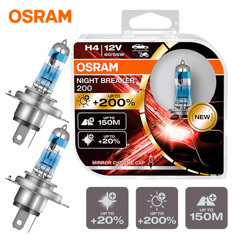 Caddy Mk3 / Mk4 H4 Osram Night Breaker 200 Bulbs (Pair) 1