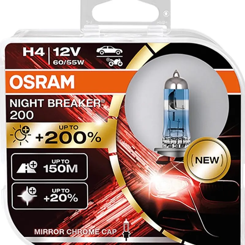 Caddy Mk3 / Mk4 H4 Osram Night Breaker 200 Bulbs (Pair) 2