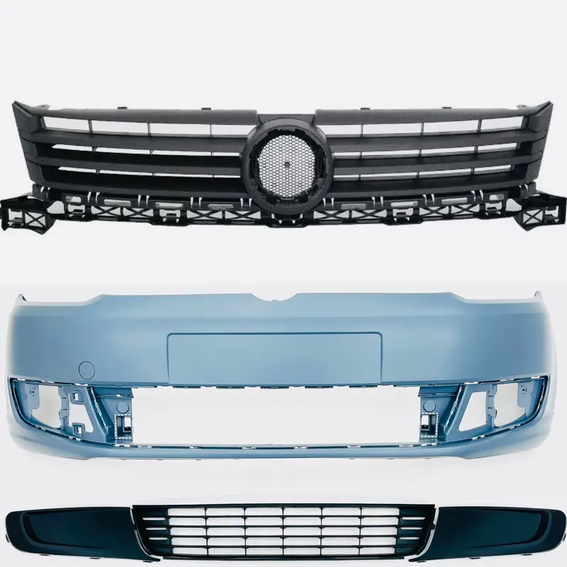 Caddy Mk3 Smooth Primed Front Bumper With Grille And Lower Grille Inserts 10-15 1