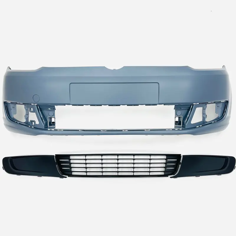 Caddy Mk3 Smooth Primed Front Bumper With Grille And Lower Grille Inserts 10-15 2
