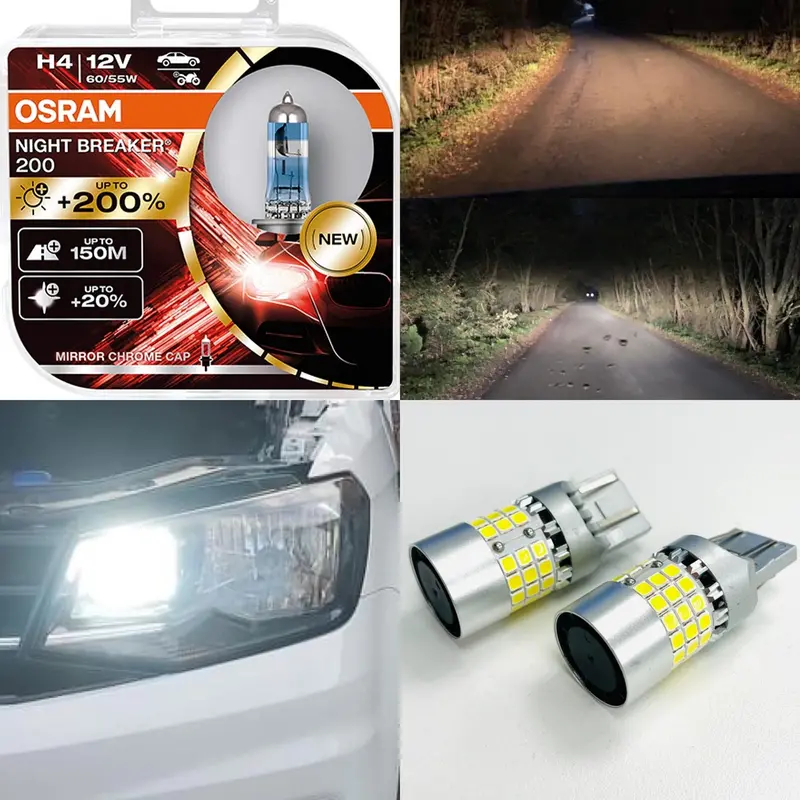 Caddy Mk4 15-20 H4 Osram Night Breaker 200 & Led Drl Headlight Upgrade Bulbs Built In Fan Superb Quality 1