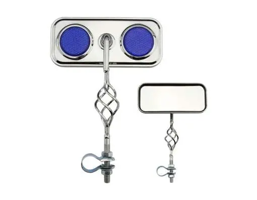 Cage Rectangle Mirror Blue Reflectors. 1