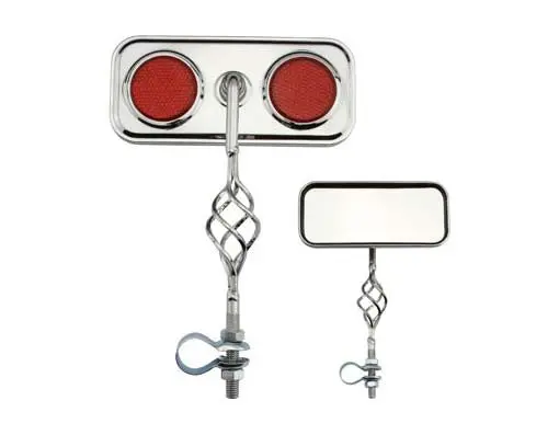 Cage Rectangle Mirror Red Reflectors 1
