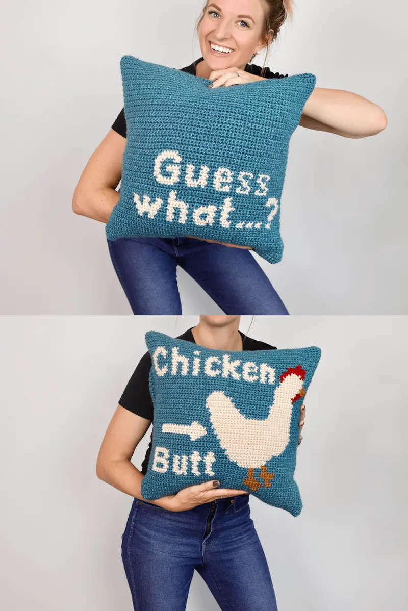 Chicken Butt Pillow (Crochet) 1