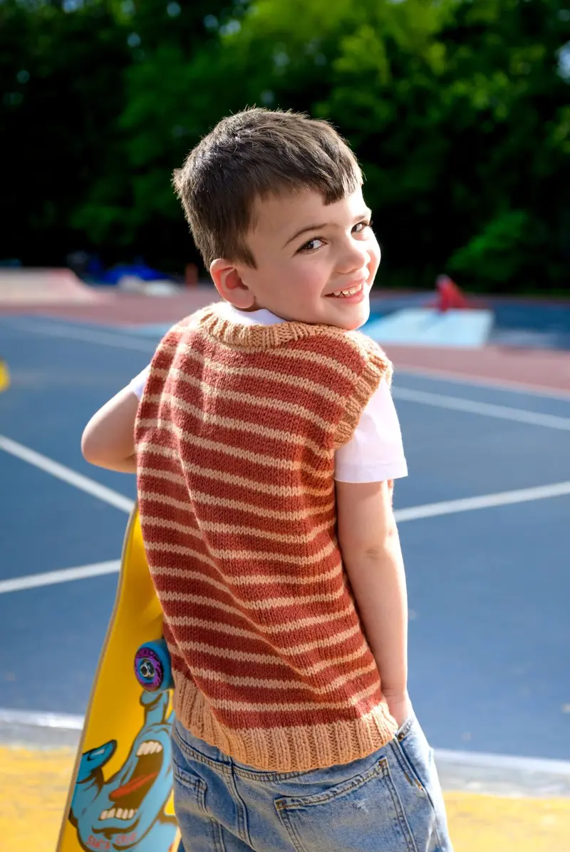 Child's Striped Vest (Knit) 2