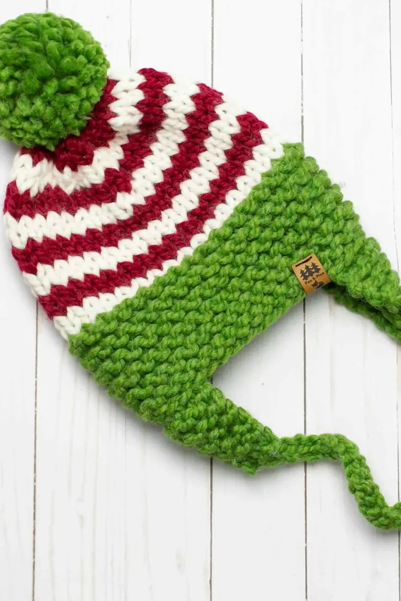 Christmas Ear Flaps Pompom Hats (Knit) 1