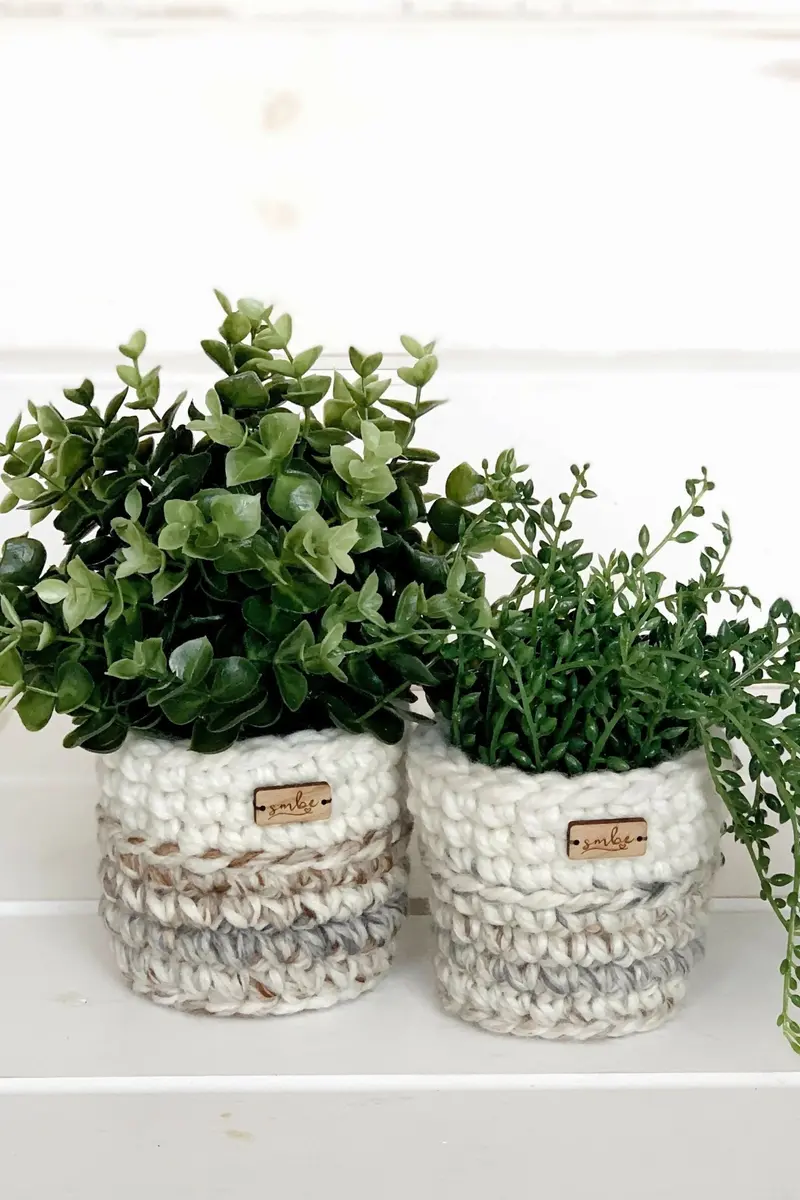 Chunky Planter Sweaters Aka Plant Pot Covers (Crochet) 1