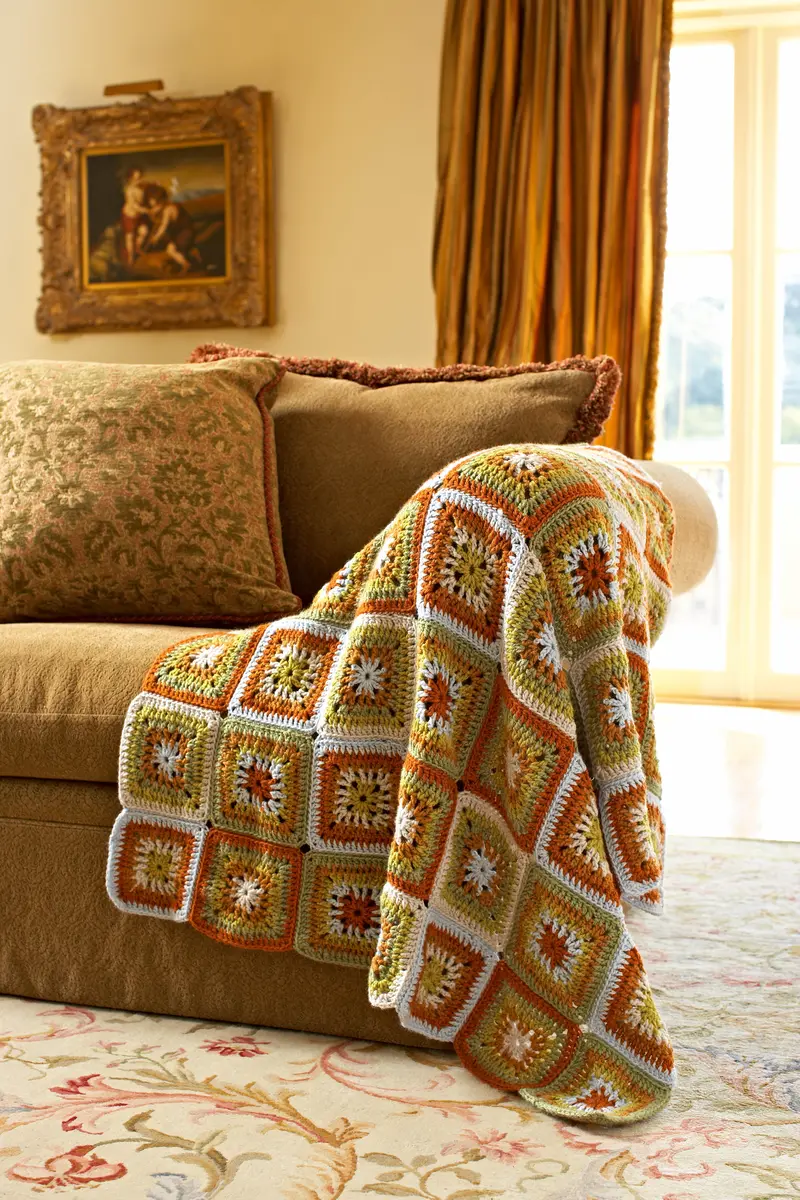 Circle In The Square Afghan (Crochet) 1