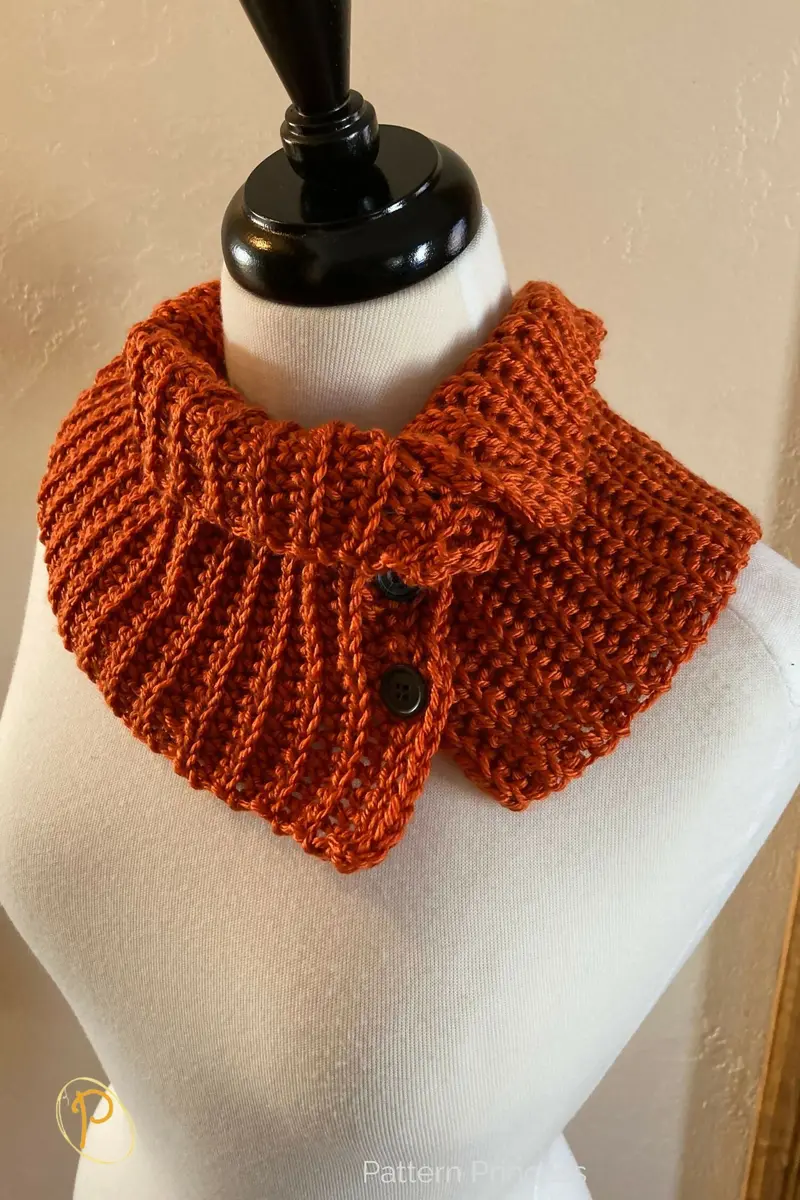 Classic Everyday Buttoned Cowl (Crochet) 1