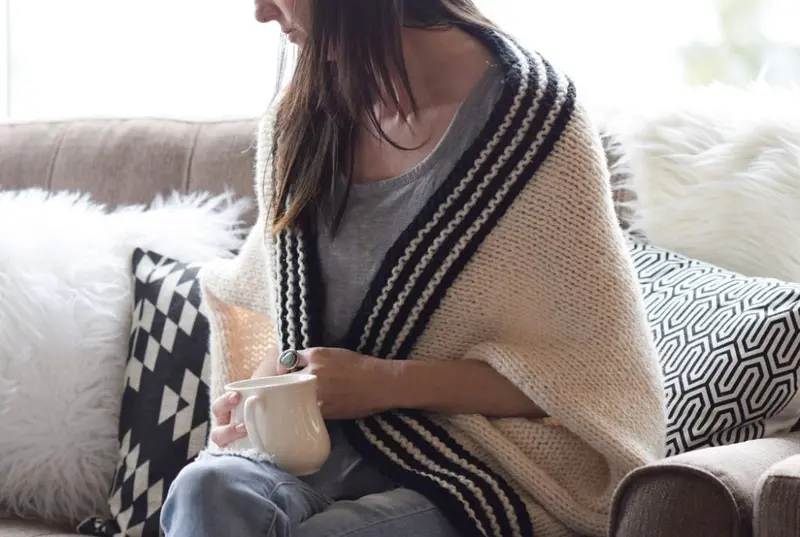 Classic Stripe Knit Blanket Sweater Kit 1