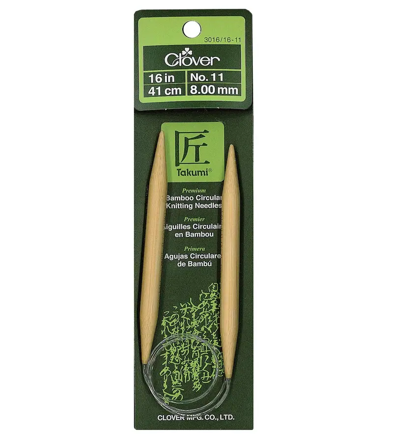 Clover Bamboo Circular Knitting Needles 16" (Sizes 11 & 13) 1