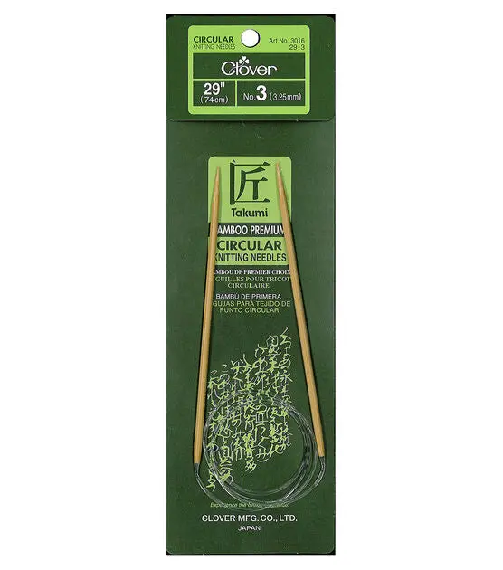 Clover Bamboo Circular Knitting Needles 29" (Sizes 3 To 15) 1
