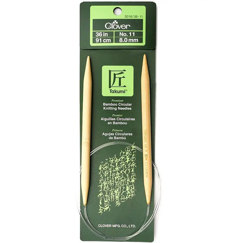Clover Bamboo Circular Knitting Needles 36" (Sizes 3 To 15) 10