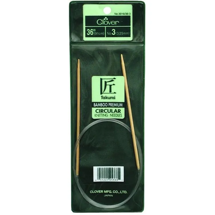 Clover Bamboo Circular Knitting Needles 36" (Sizes 3 To 15) 8