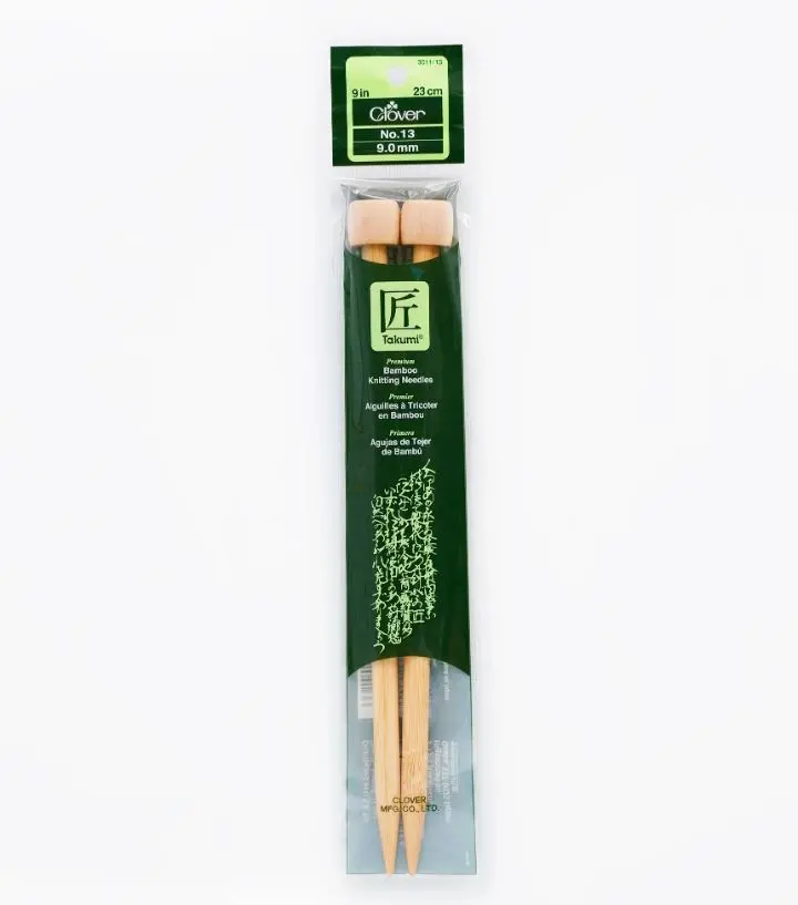 Clover Bamboo Knitting Needles 9" (Sizes 3 To 15) 11