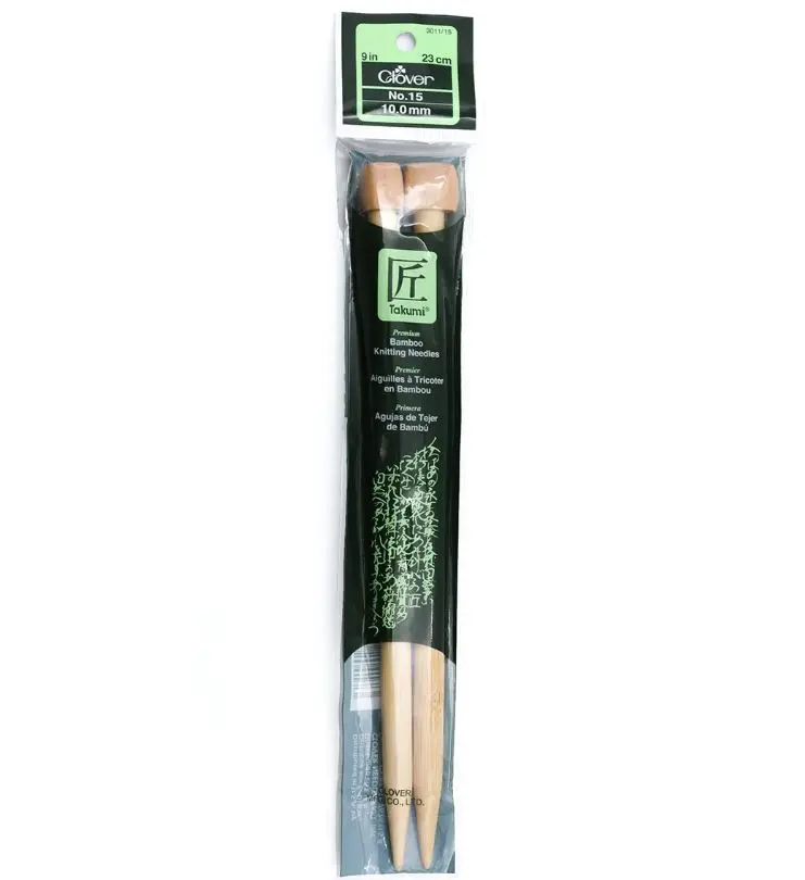 Clover Bamboo Knitting Needles 9" (Sizes 3 To 15) 12