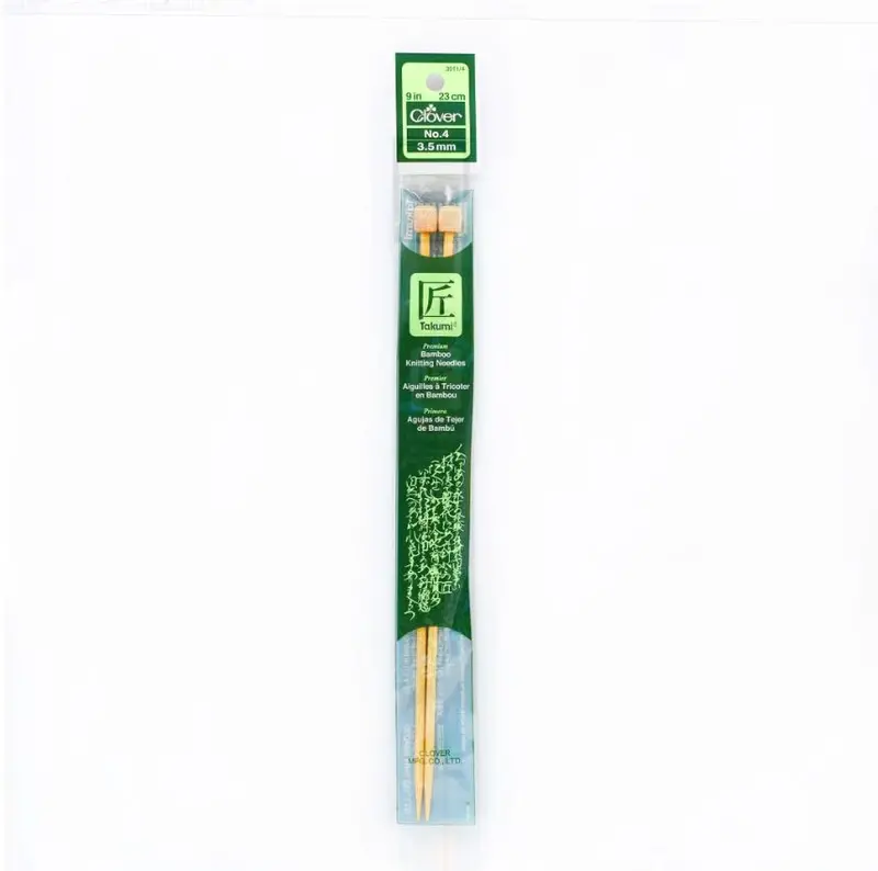 Clover Bamboo Knitting Needles 9" (Sizes 3 To 15) 2