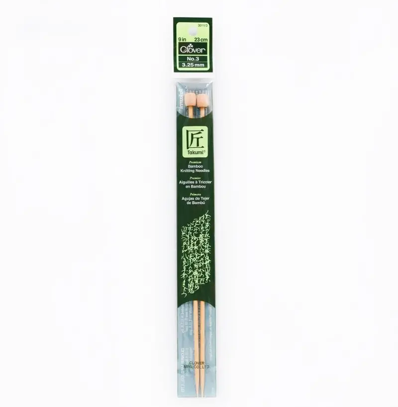Clover Bamboo Knitting Needles 9" (Sizes 3 To 15) 3