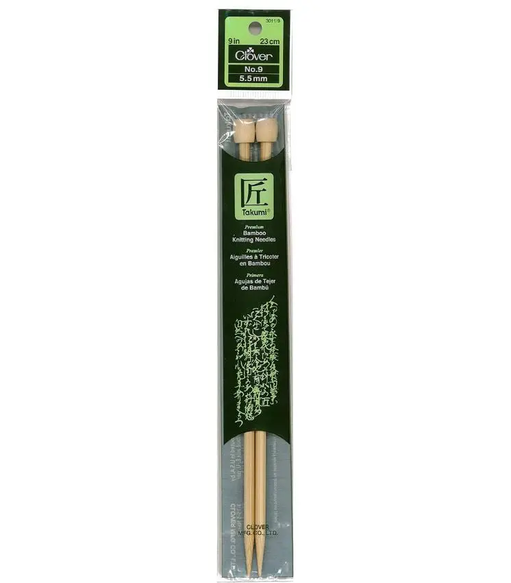 Clover Bamboo Knitting Needles 9" (Sizes 3 To 15) 7
