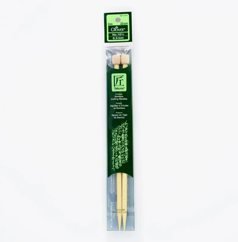 Clover Bamboo Knitting Needles 9" (Sizes 3 To 15) 9
