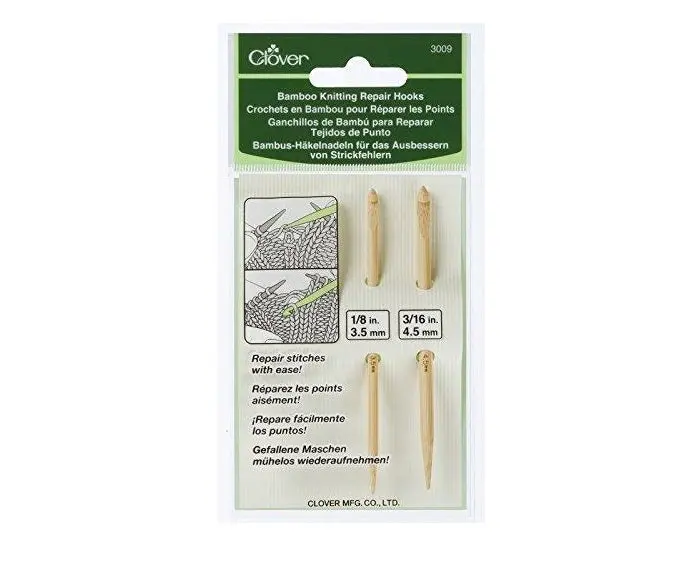 Clover Bamboo Knitting Repair Hook Set (3.5 & 4.5Mm) 1