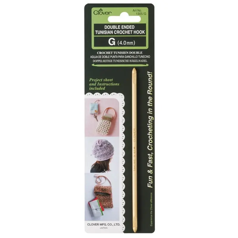 Clover Double Ended Tunisian Crochet Hooks (Sizes G To J) 1
