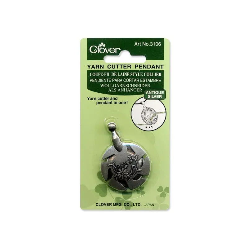Clover Yarn Cutter Pendant (Antique Silver) 1