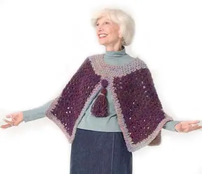 Color Block Poncho Pattern (Crochet) 1