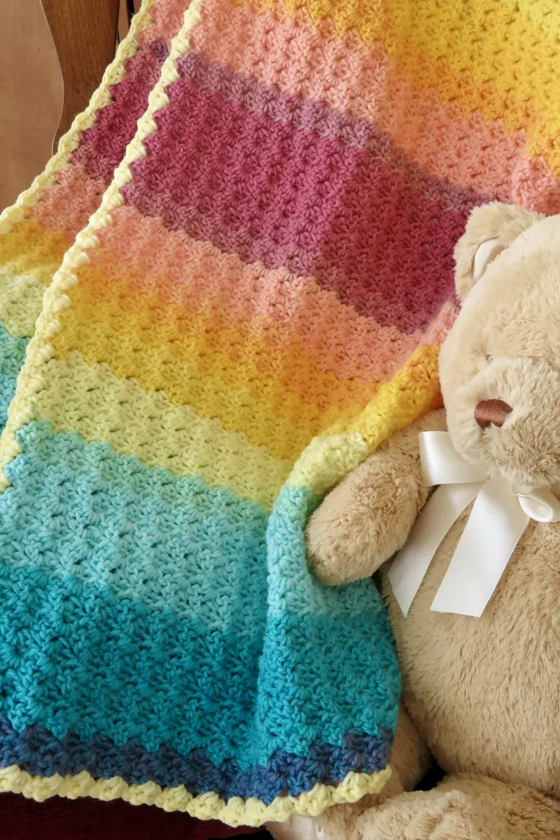 Color Splash Mandala Baby Blanket (Crochet) 1