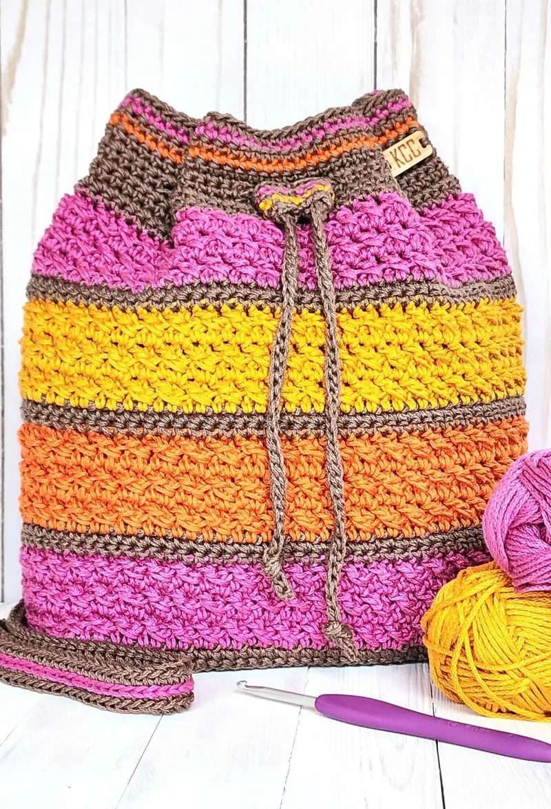Color Wave Drawstring Bag (Crochet) 1