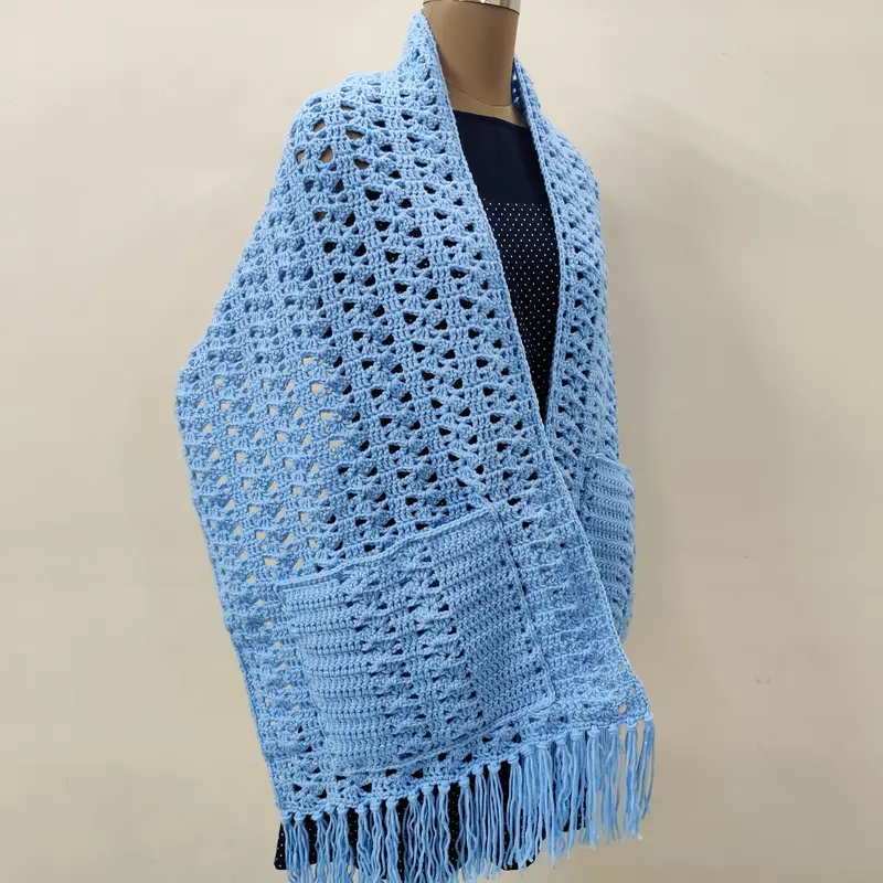 Cornflower Blue Shawl (Crochet) 1