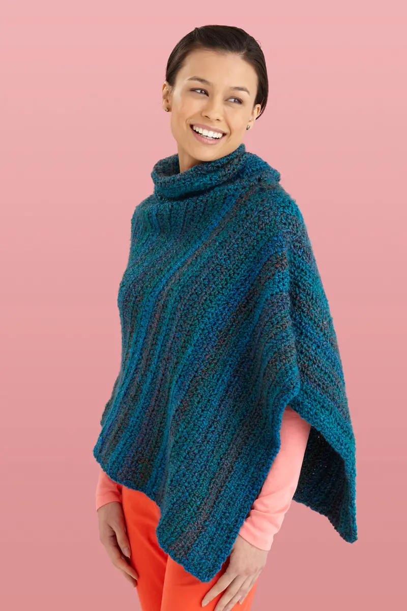 Cowl Neck Poncho (Crochet) 1