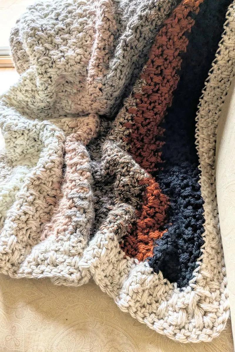 Cozy Double Crochet Spike Stitch Baby Blanket (Crochet) 1