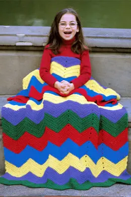 Crayon Colored Ripple Afghan Pattern (Crochet) 1