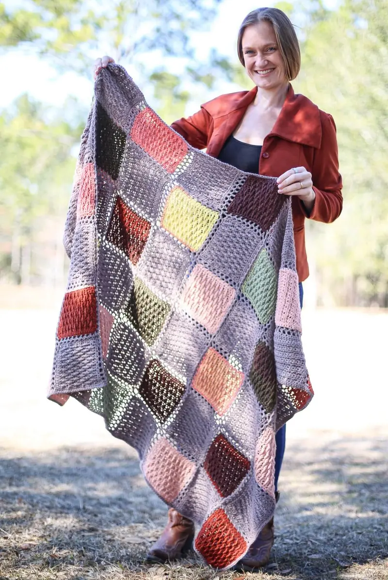 Crochet Kit - Alpine Squares Patchwork Blanket 1