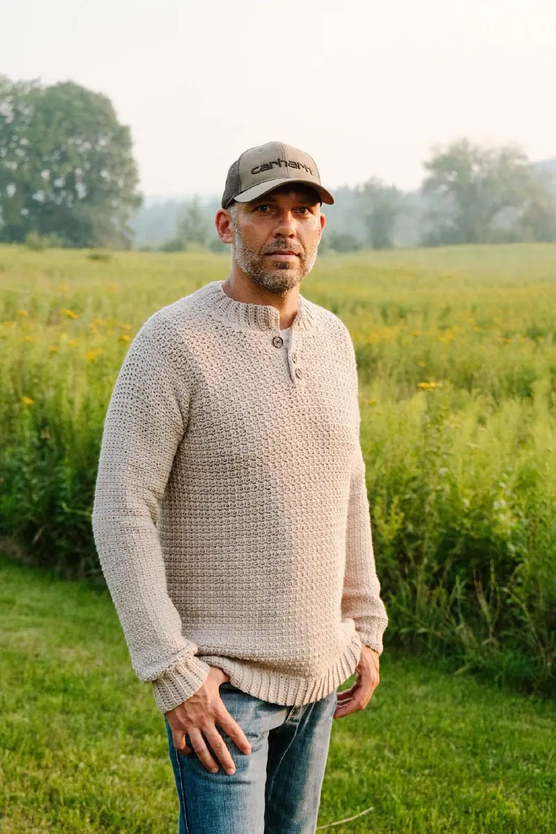 Crochet Kit - Ambrose Quarter Button Men's Sweater 1