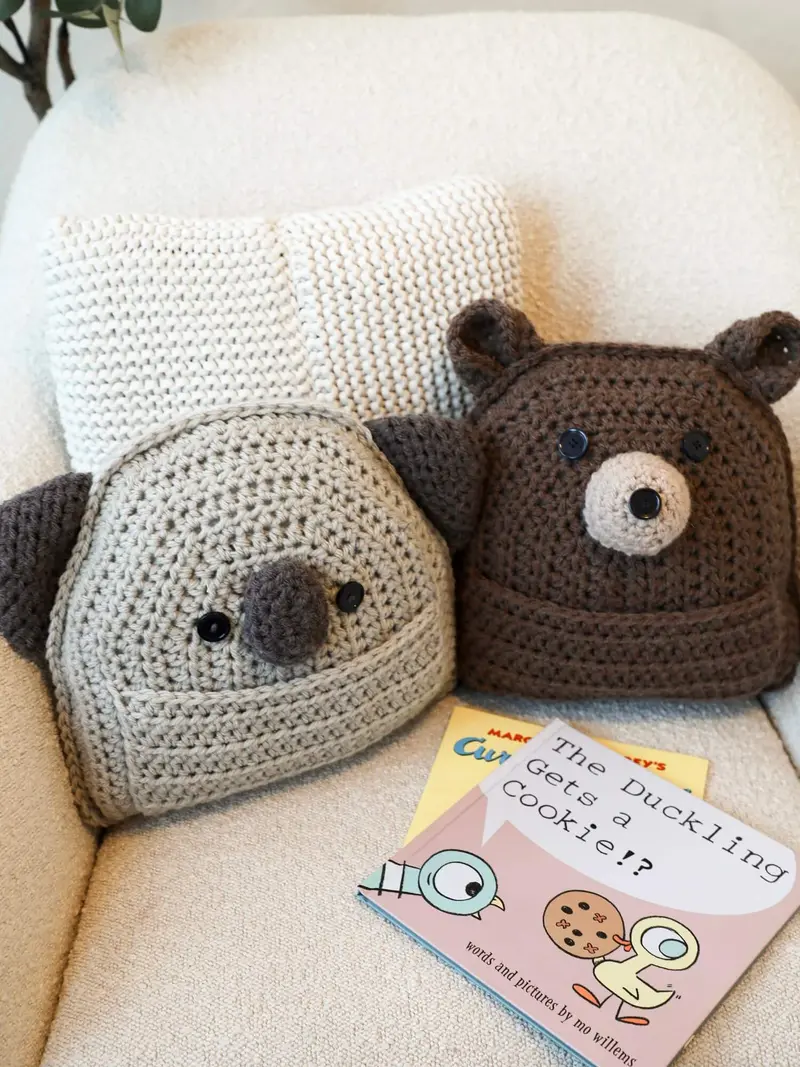 Crochet Kit - Bear + Koala Pocket Pillows 1