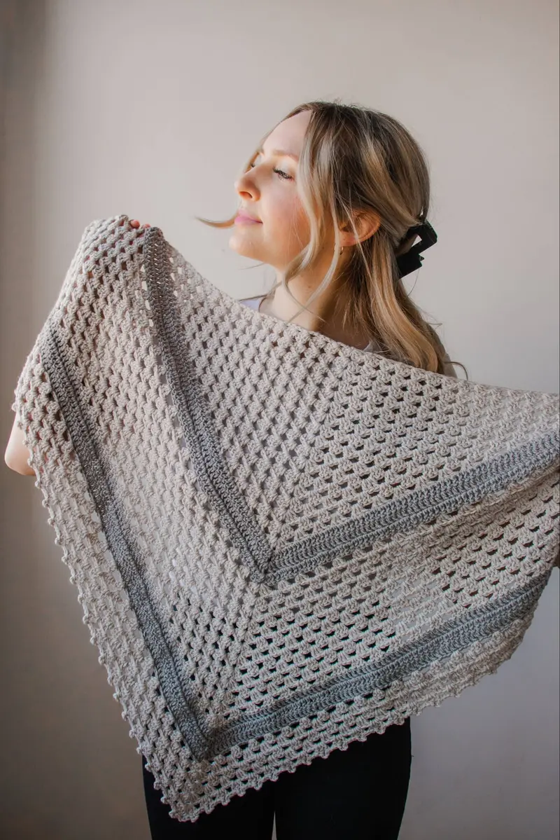 Crochet Kit - Birchmount Triangle Wrap 1