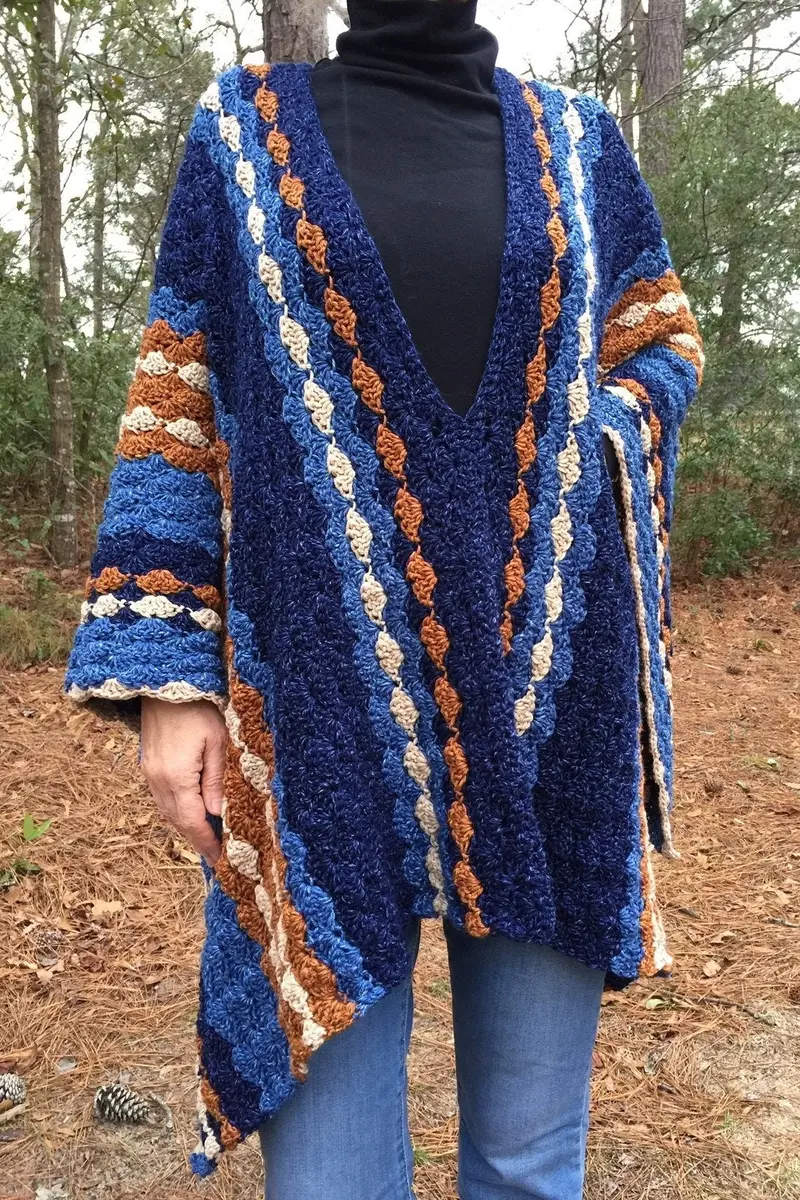 Crochet Kit - Blue Jean Baby Poncho 1
