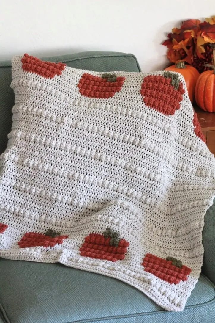 Crochet Kit - Bobble Pumpkin Blanket 1